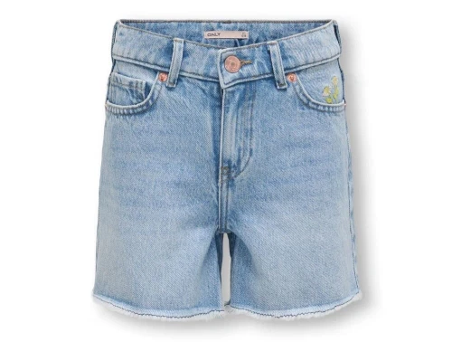 Kids ONLY cowboyshorts lys blå denim med broderi